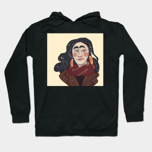 Portait curly lady Hoodie